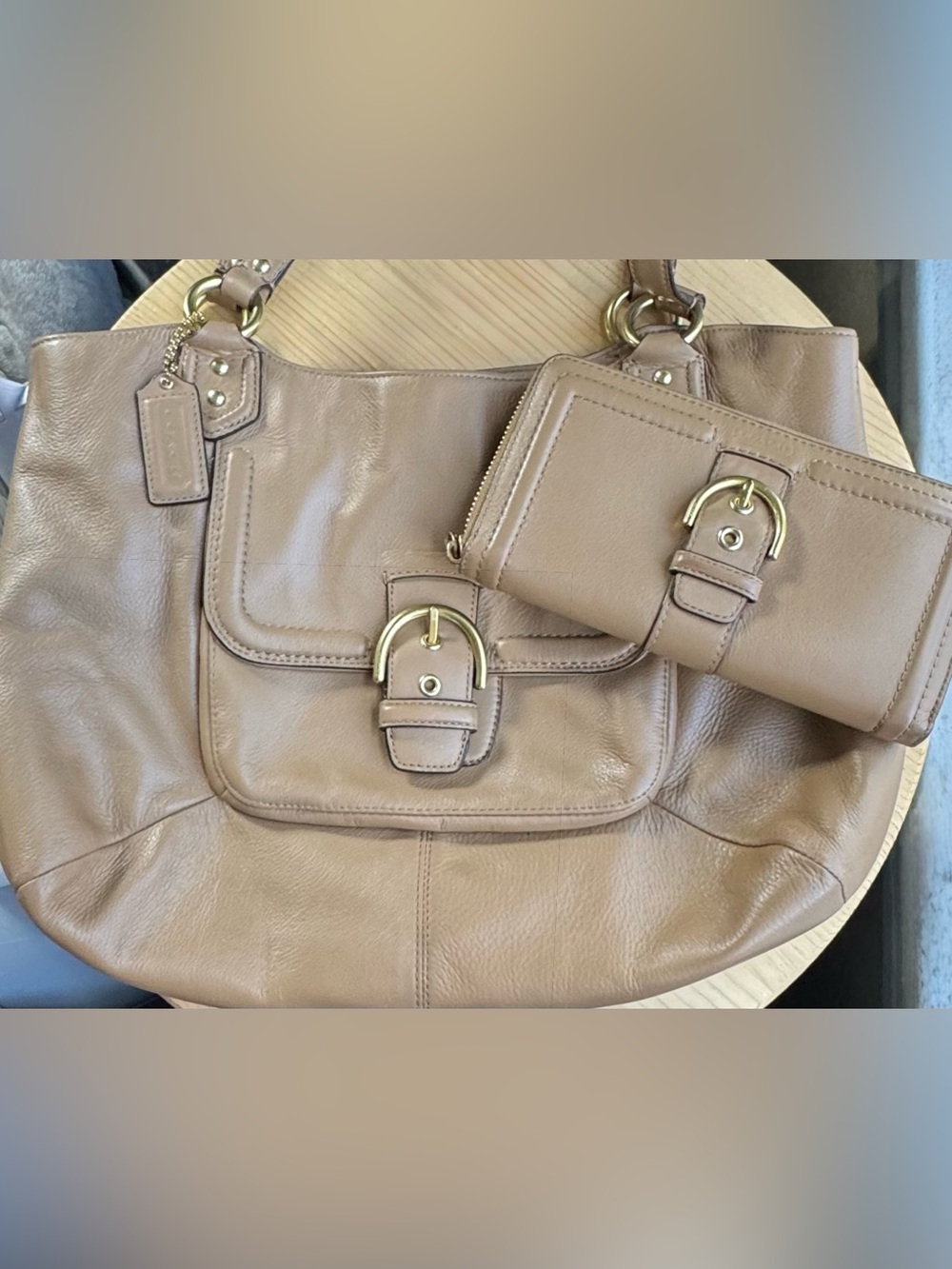 Coach Campbell Belle Carryall Tote Bag & Matching Wallet